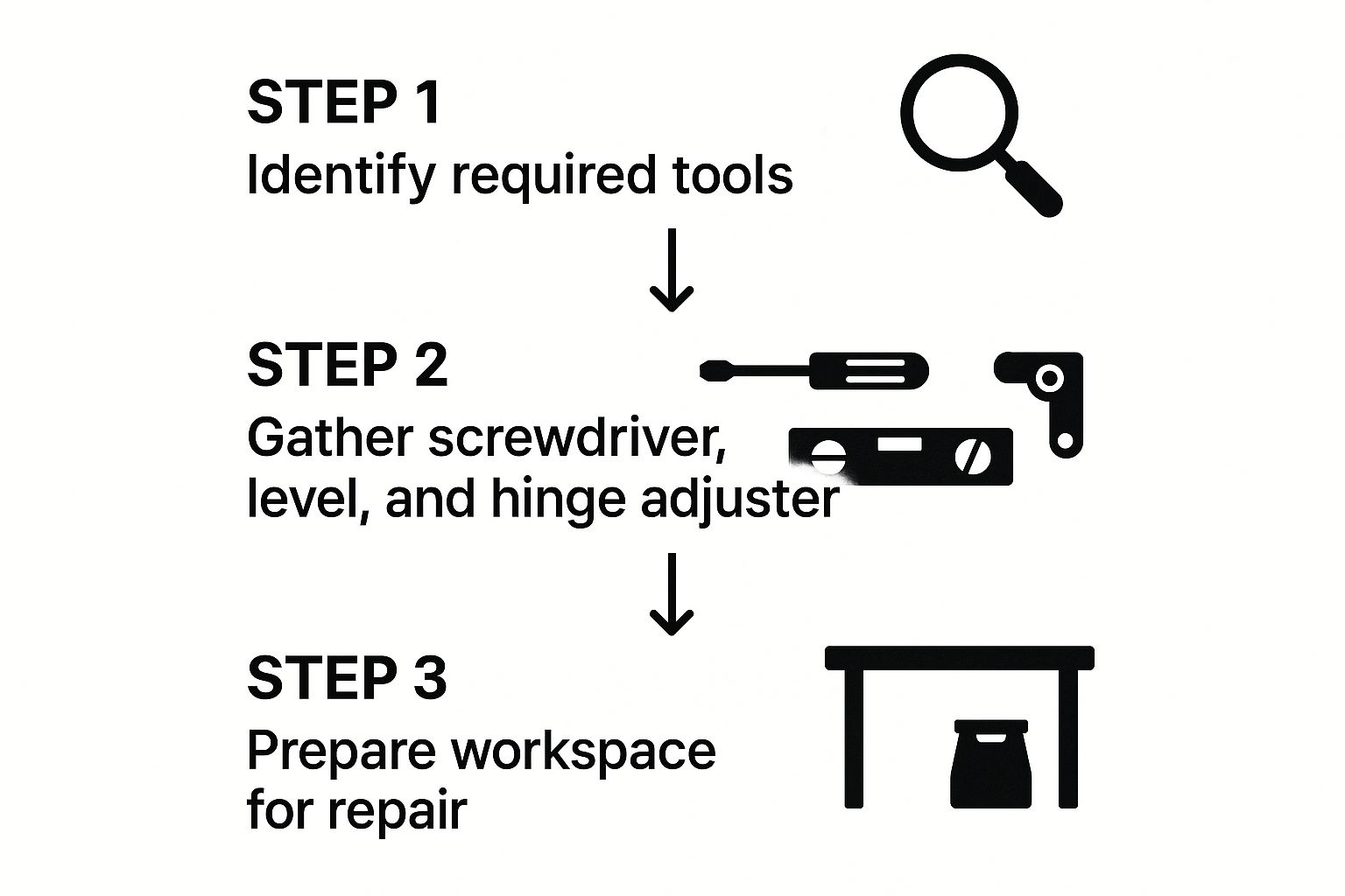 Infographic about how to fix cabinet doors
