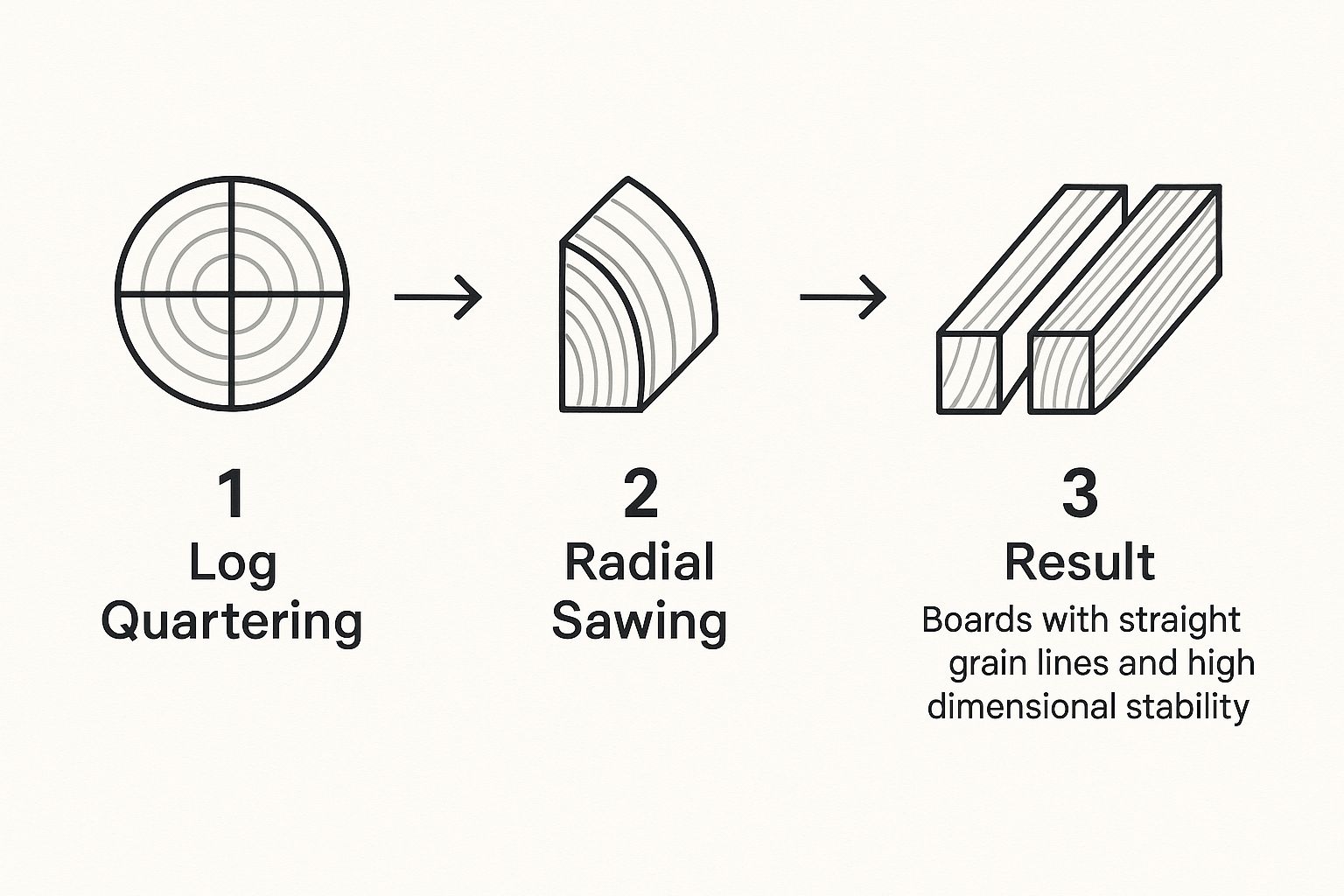 Infographic about what is quarter sawn lumber