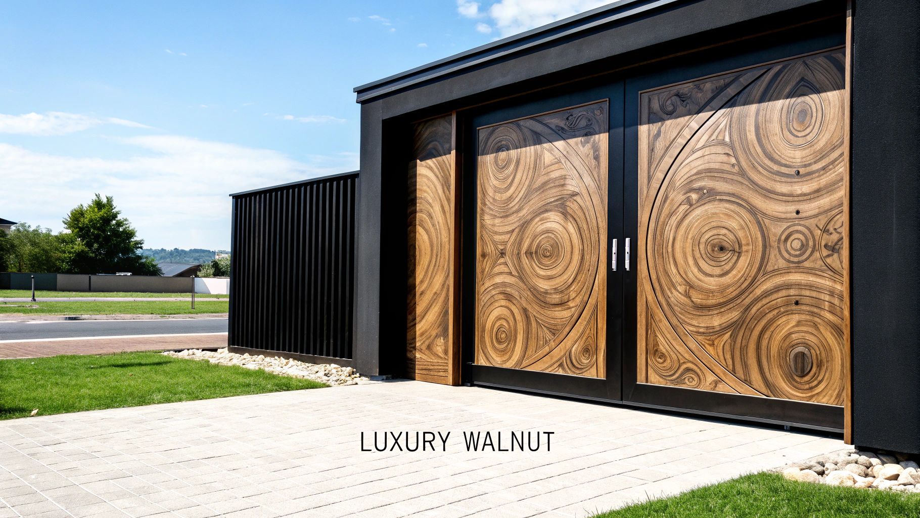 Walnut cabinets showcasing rich, dark wood grain