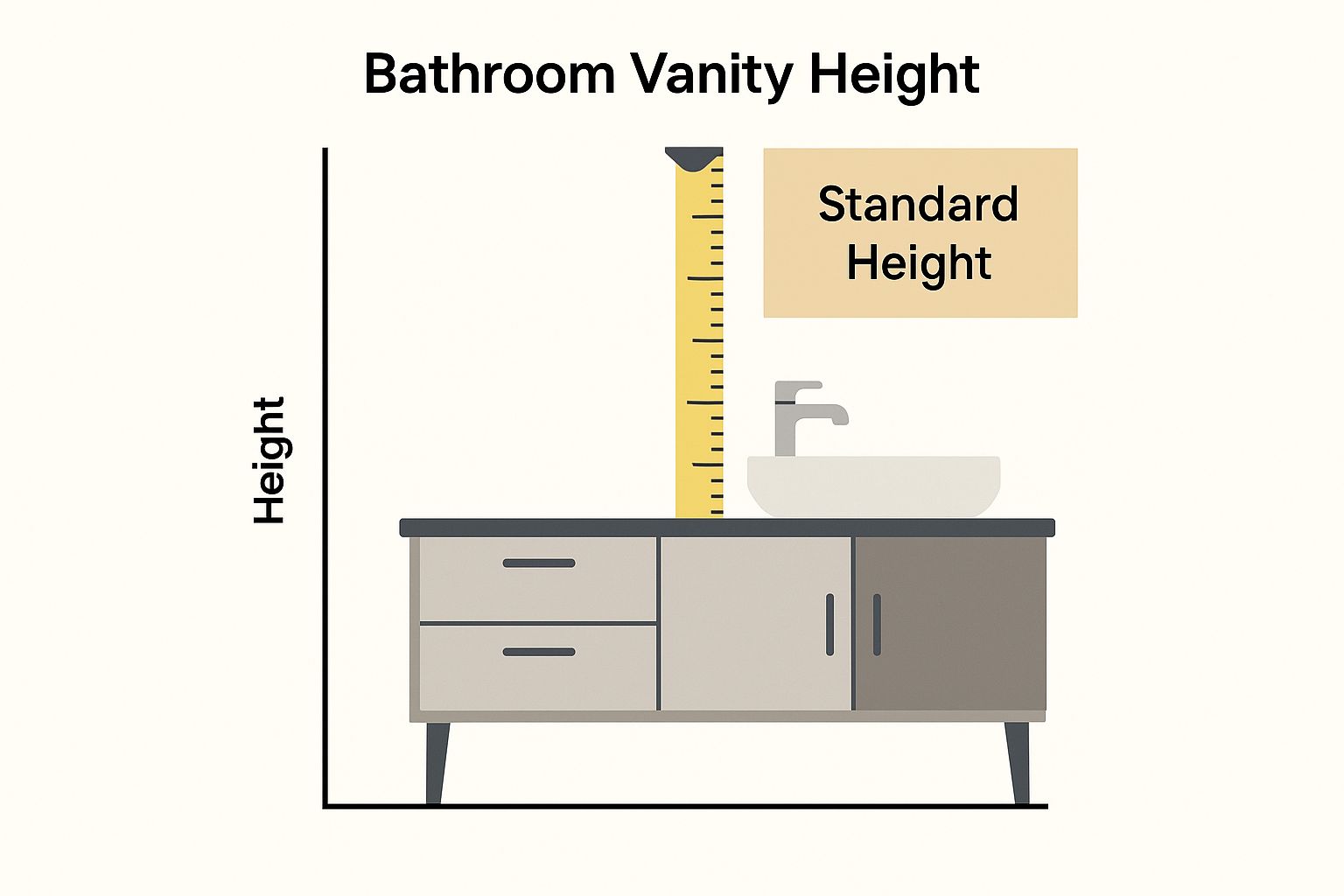 Infographic about bathroom vanity height