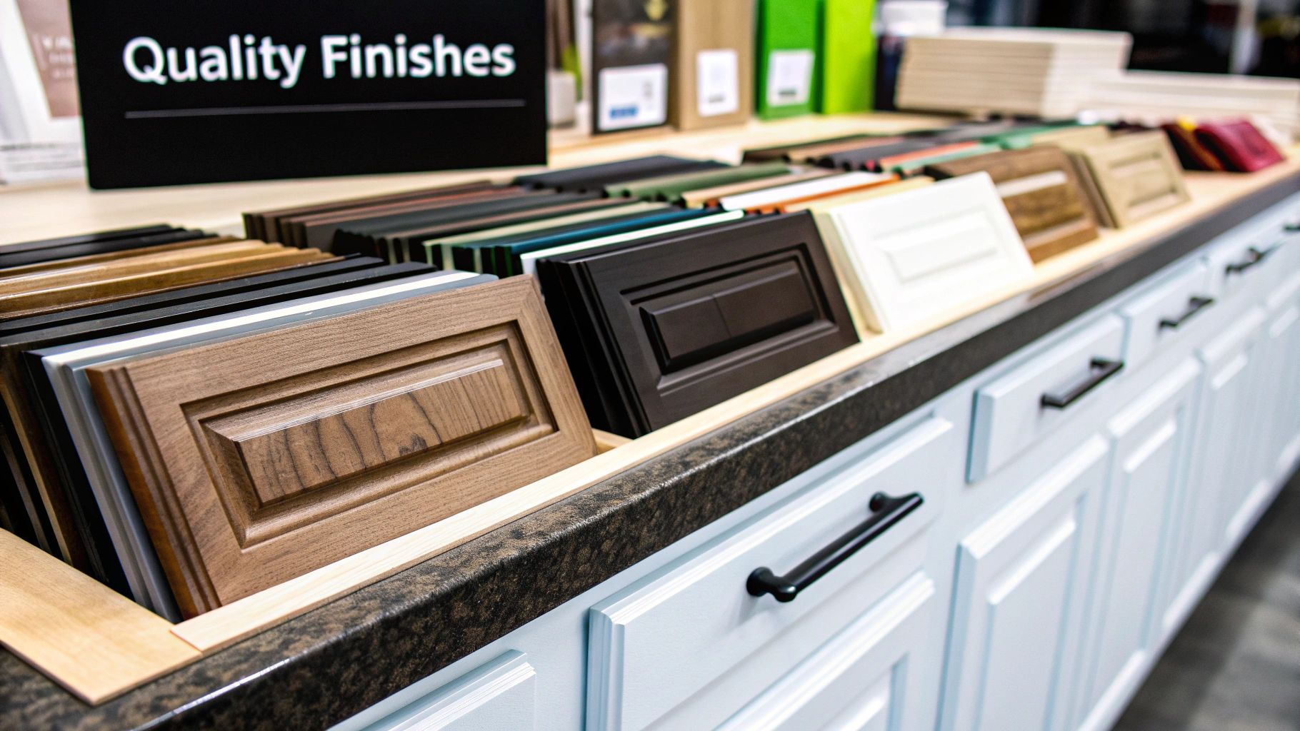 Custom kitchen cabinets maximize space and enhance organization.
