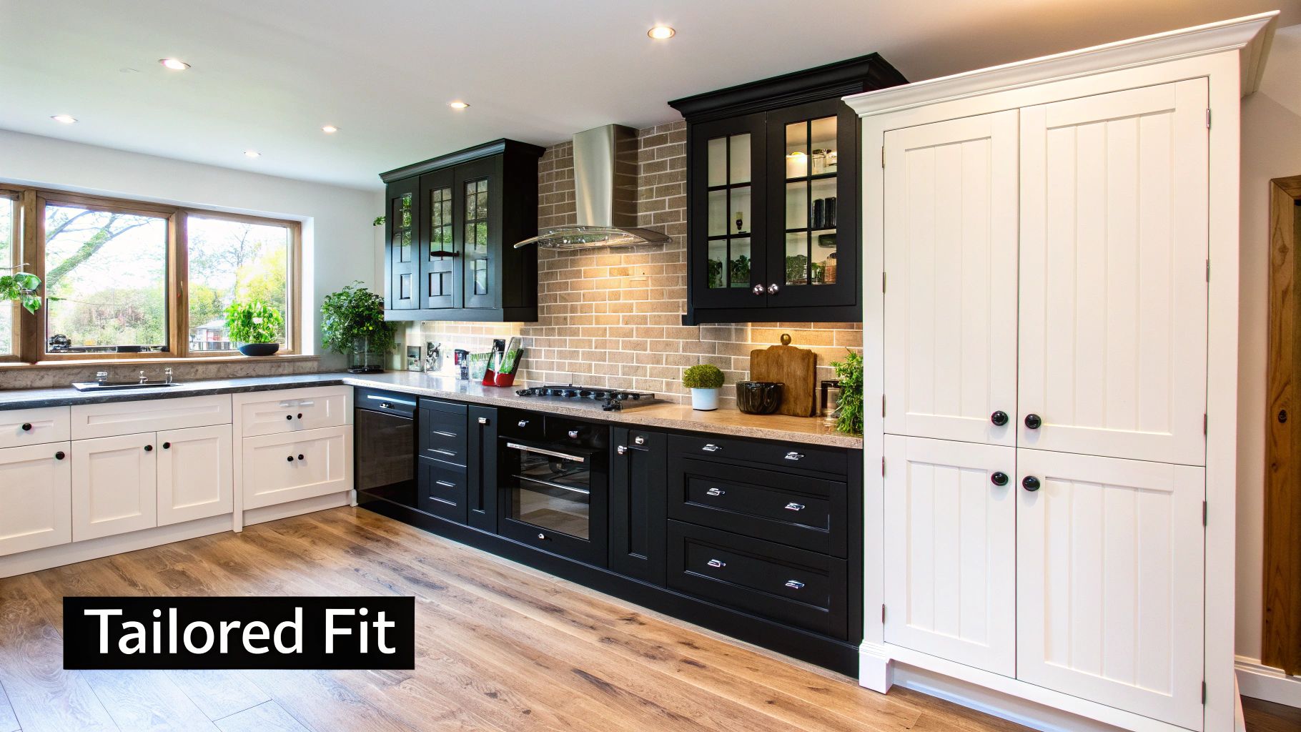 A detailed shot of custom cabinetry in a Naples home, showing perfect fit and finish.