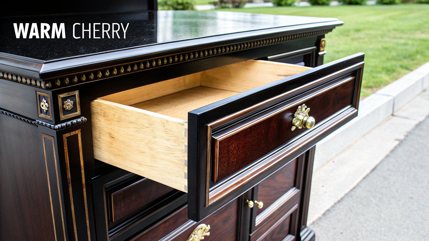 Cherry wood cabinets in a luxury kitchen