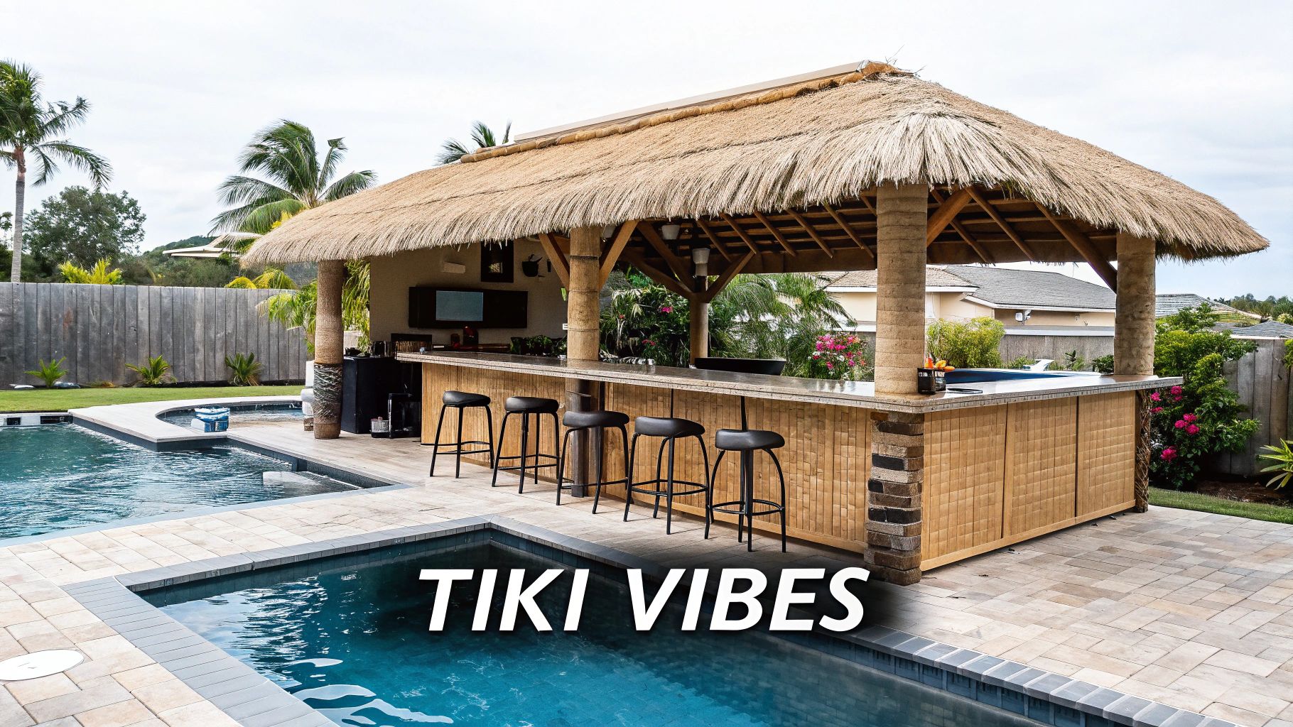 Pool-Integrated Tiki Bar Kitchen