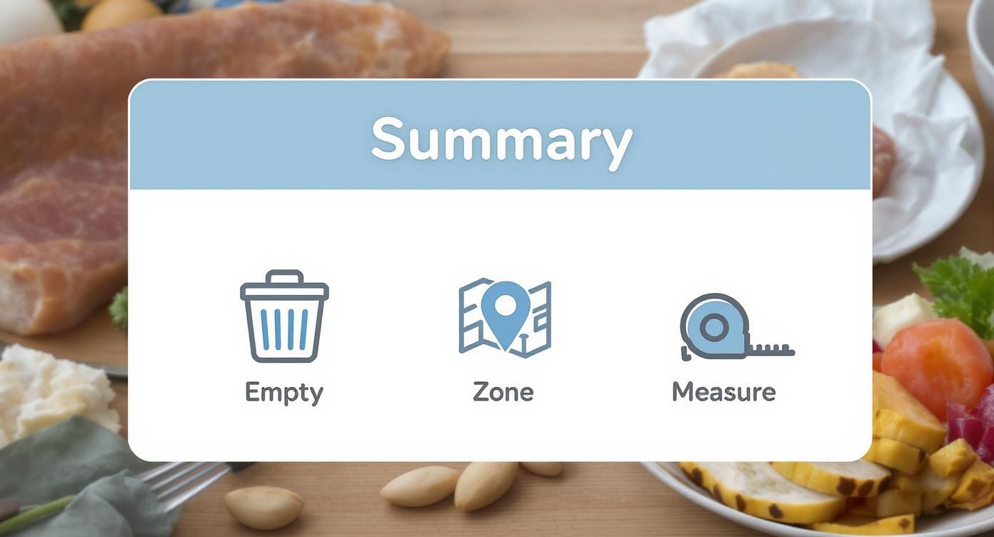Infographic about how to organize deep kitchen cabinets