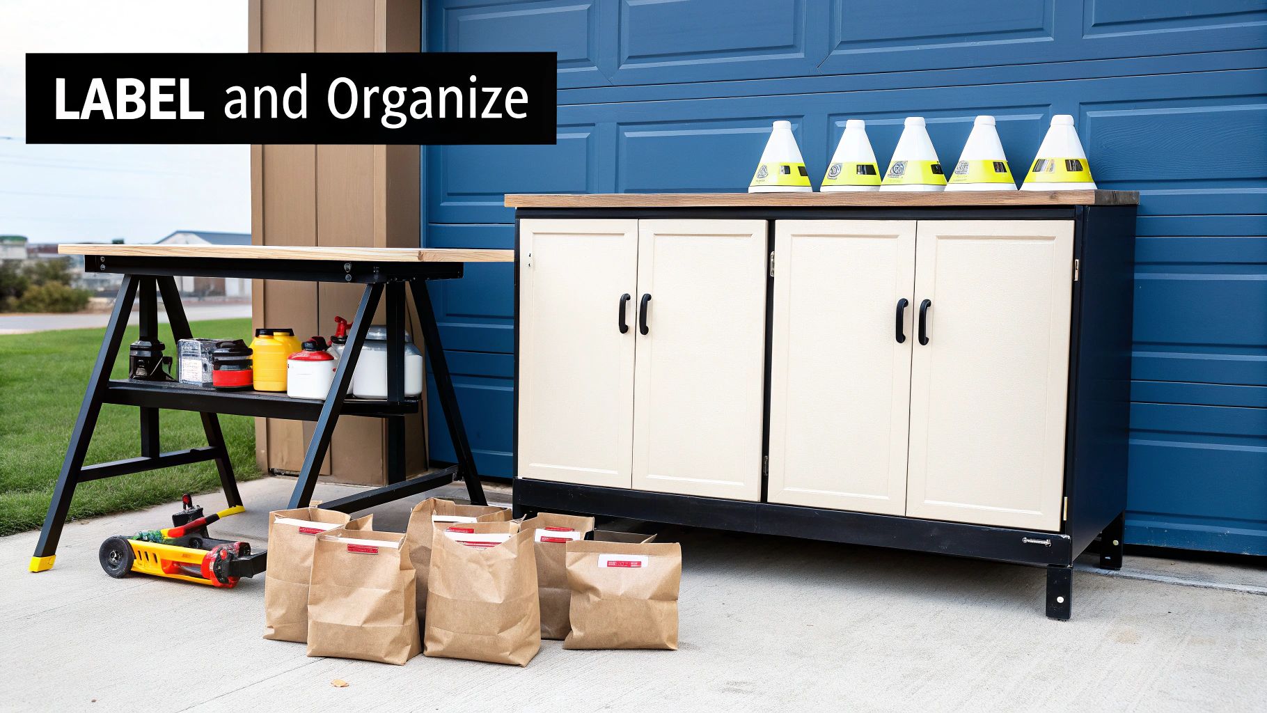 A person deep cleaning a kitchen cabinet with a sponge and cleaning solution.