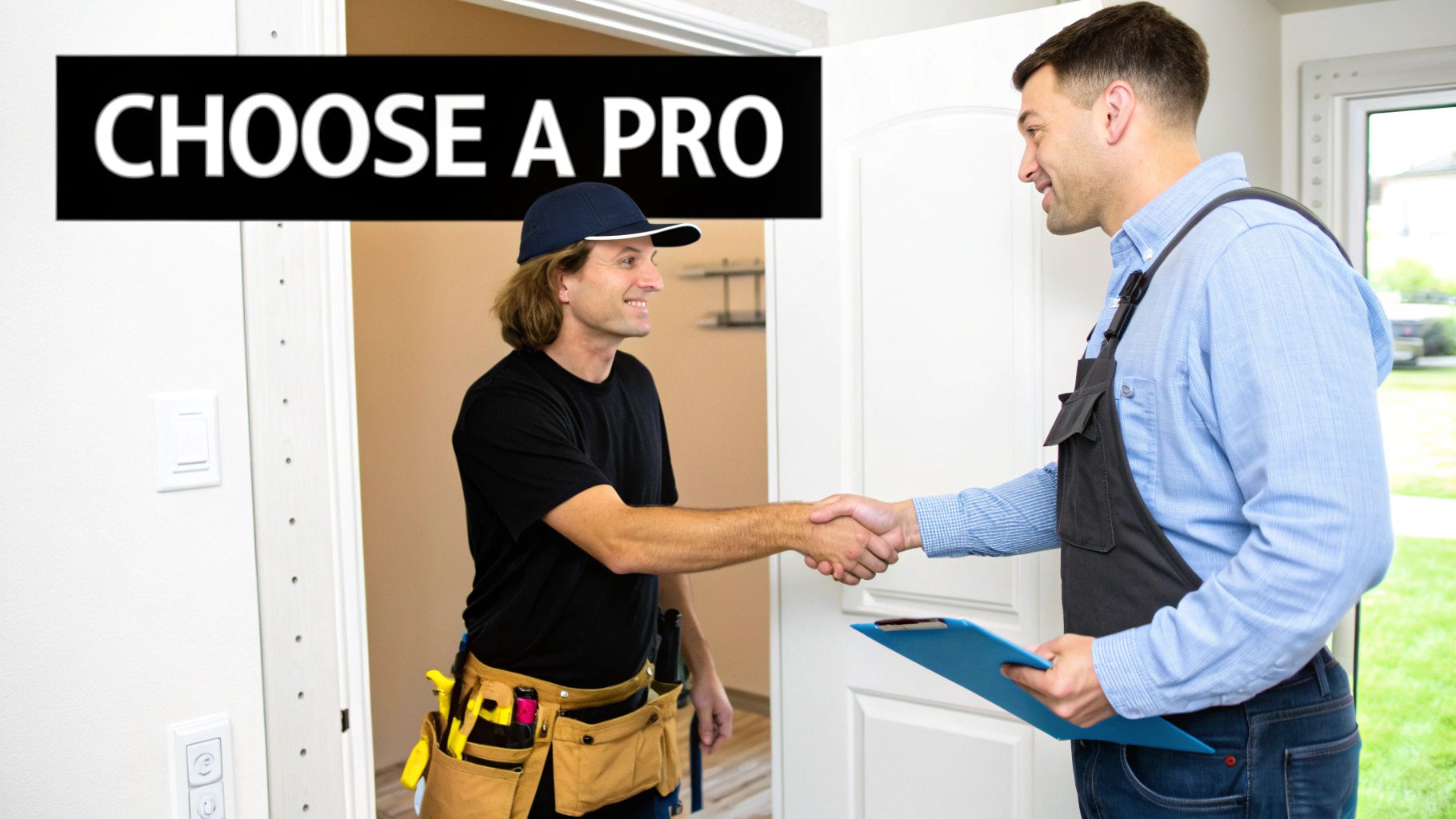 A professional installer measures a bathroom vanity before installation.