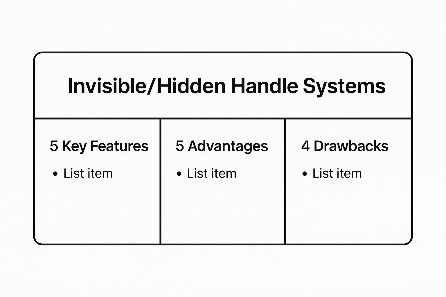 Infographic showing key data about Invisible/Hidden Handle Systems