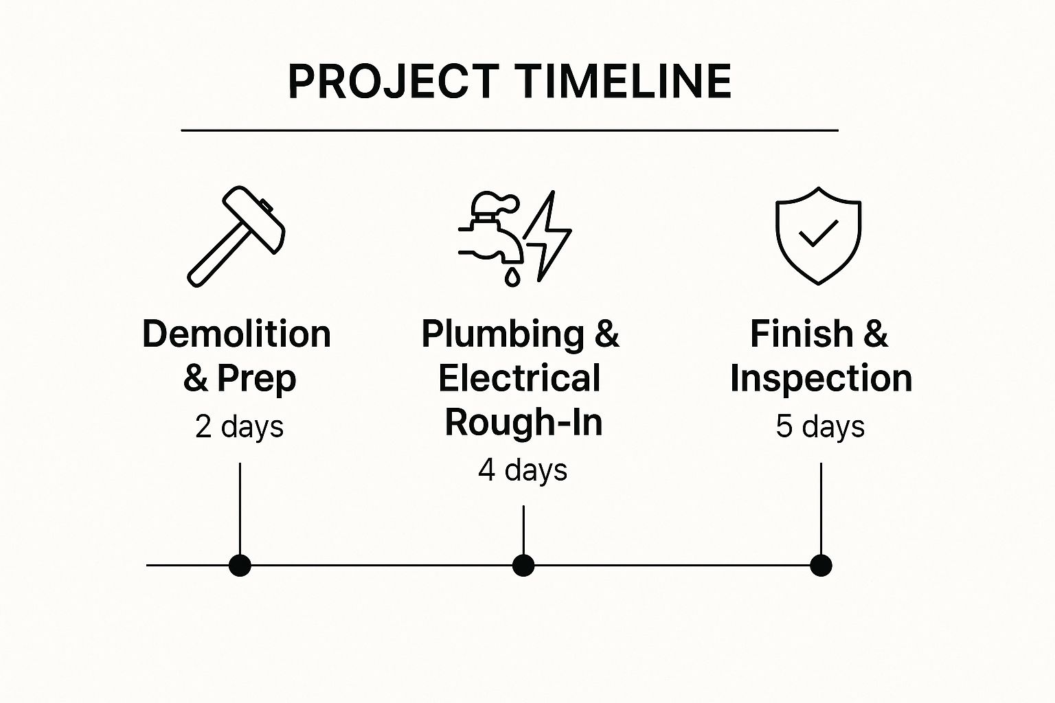 Infographic showing key data about What is the detailed timeline for this project?