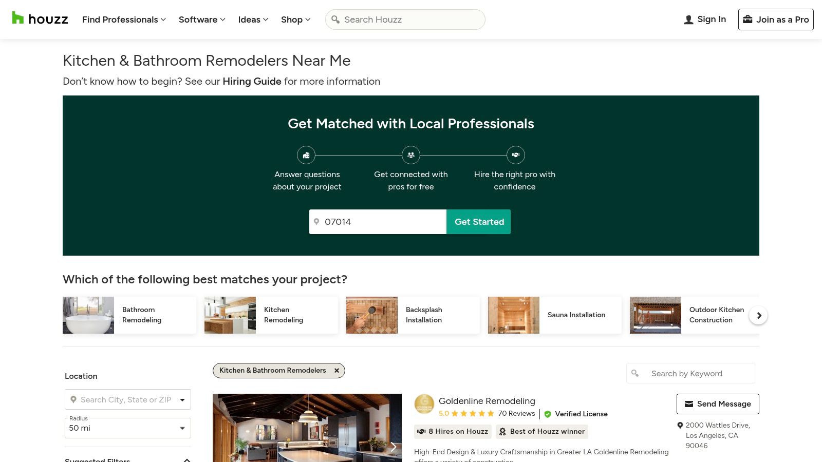 Houzz – Find Kitchen & Bathroom Remodelers