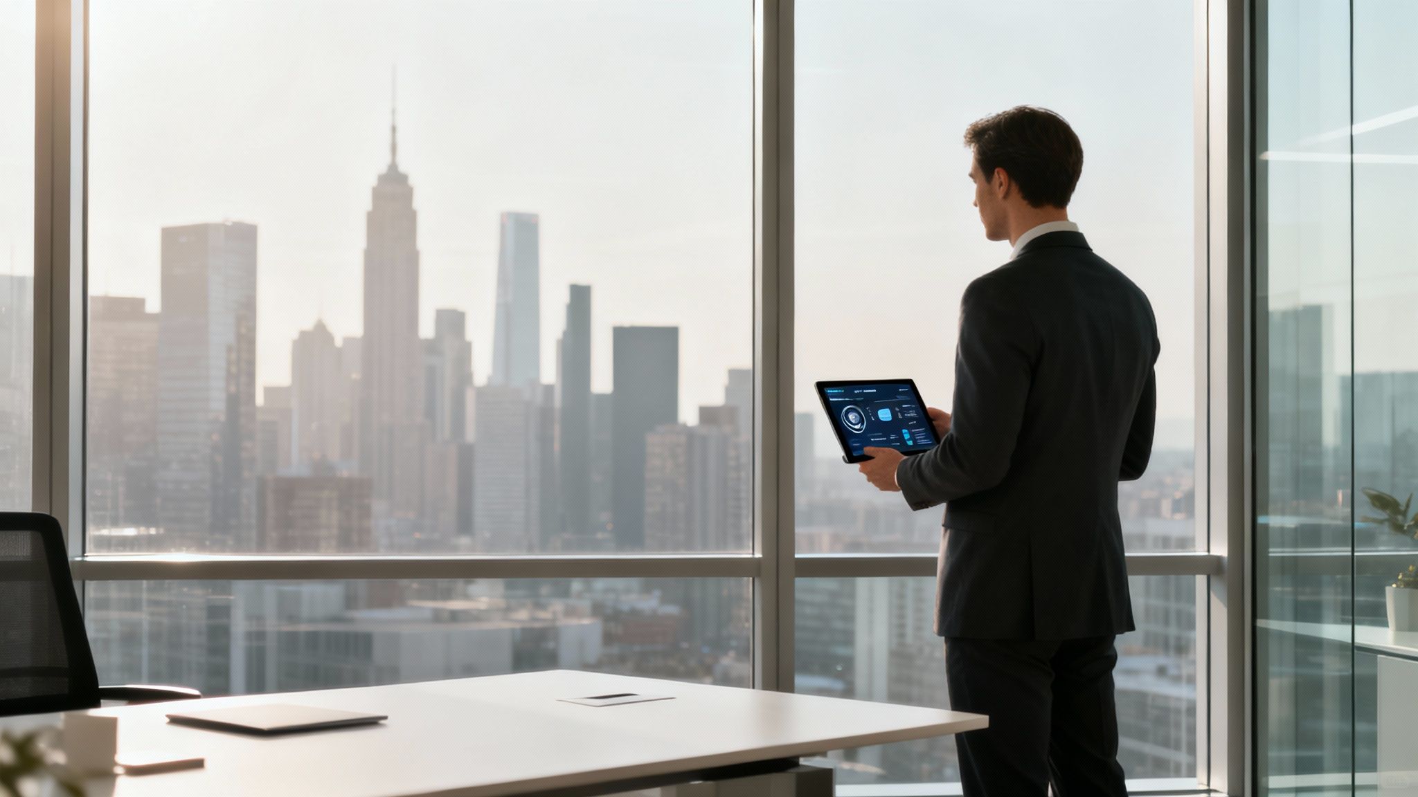 Unlocking the Benefits of Managed Security Services for Your Business 9 A team of cybersecurity professionals working together in a modern office, analyzing data on multiple screens.