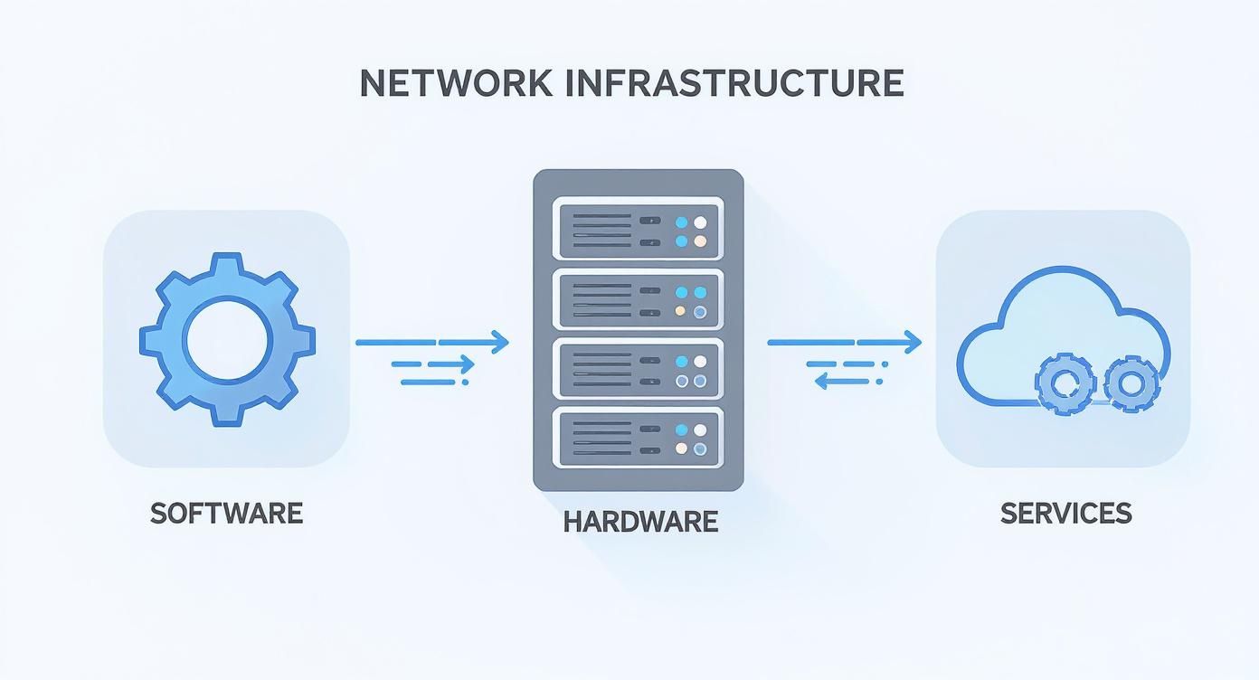 What Is Network Infrastructure A Practical Guide Infographic about what is network infrastructure