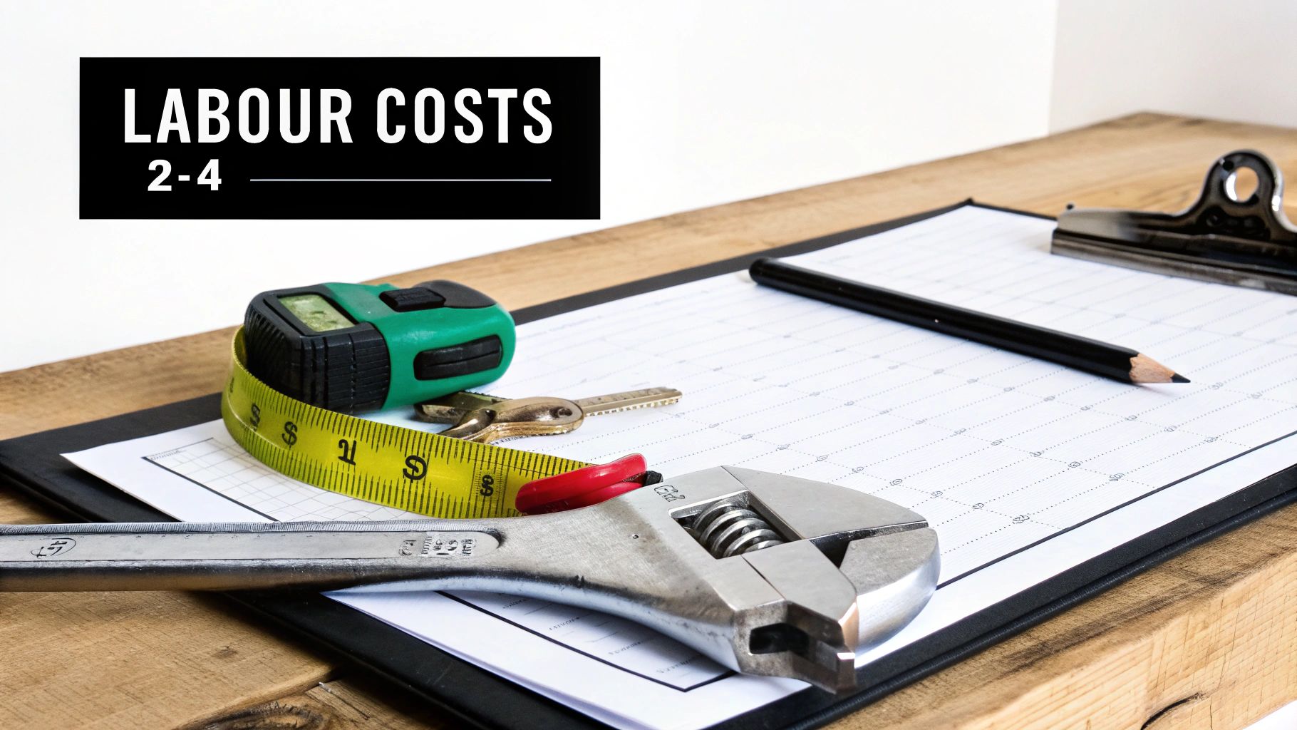 A construction professional carefully measuring and installing kitchen cabinets in a modern home.