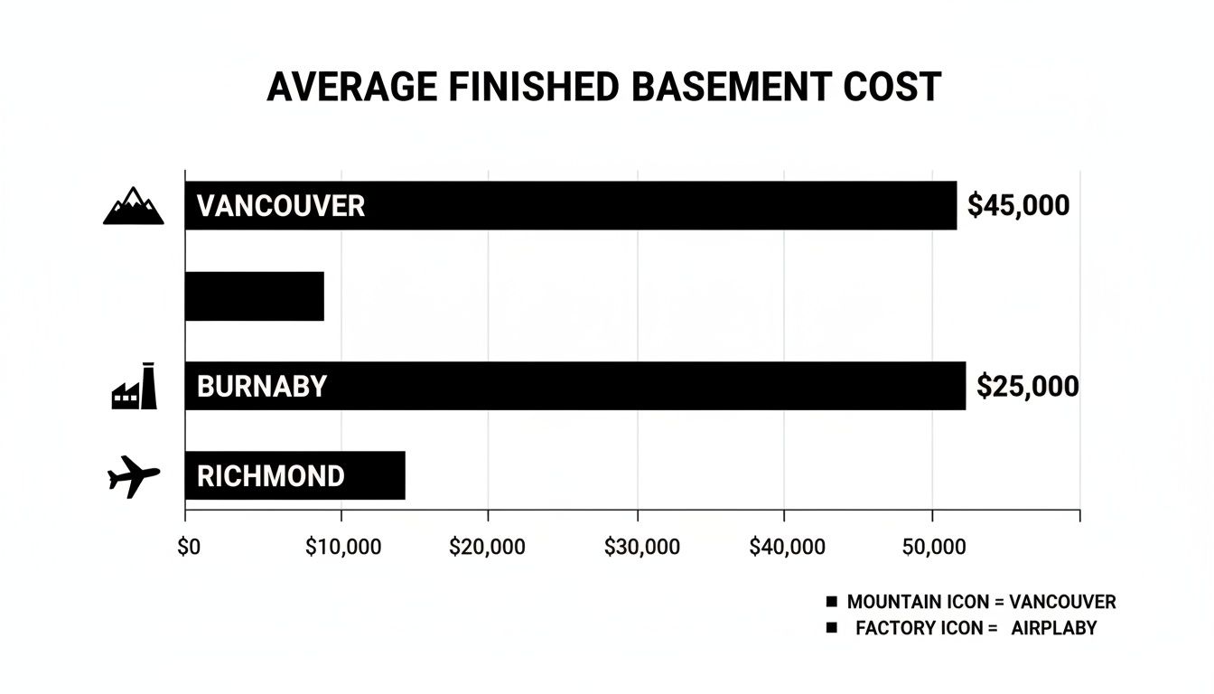 Infographic about finish basement price