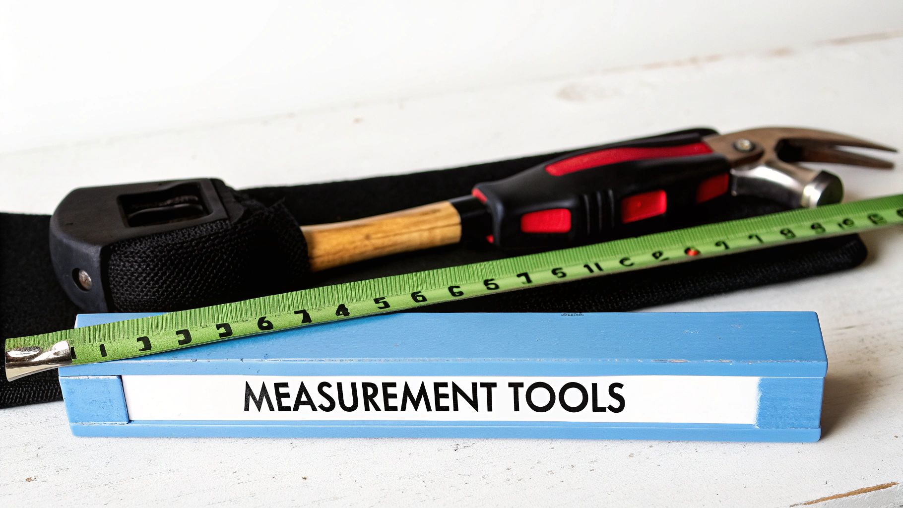 A dog owner preparing to measure their calm dog with treats and a tape measure nearby