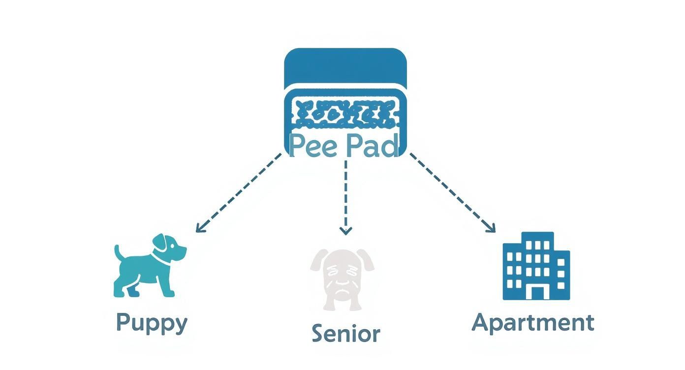Infographic about pee pad for dogs