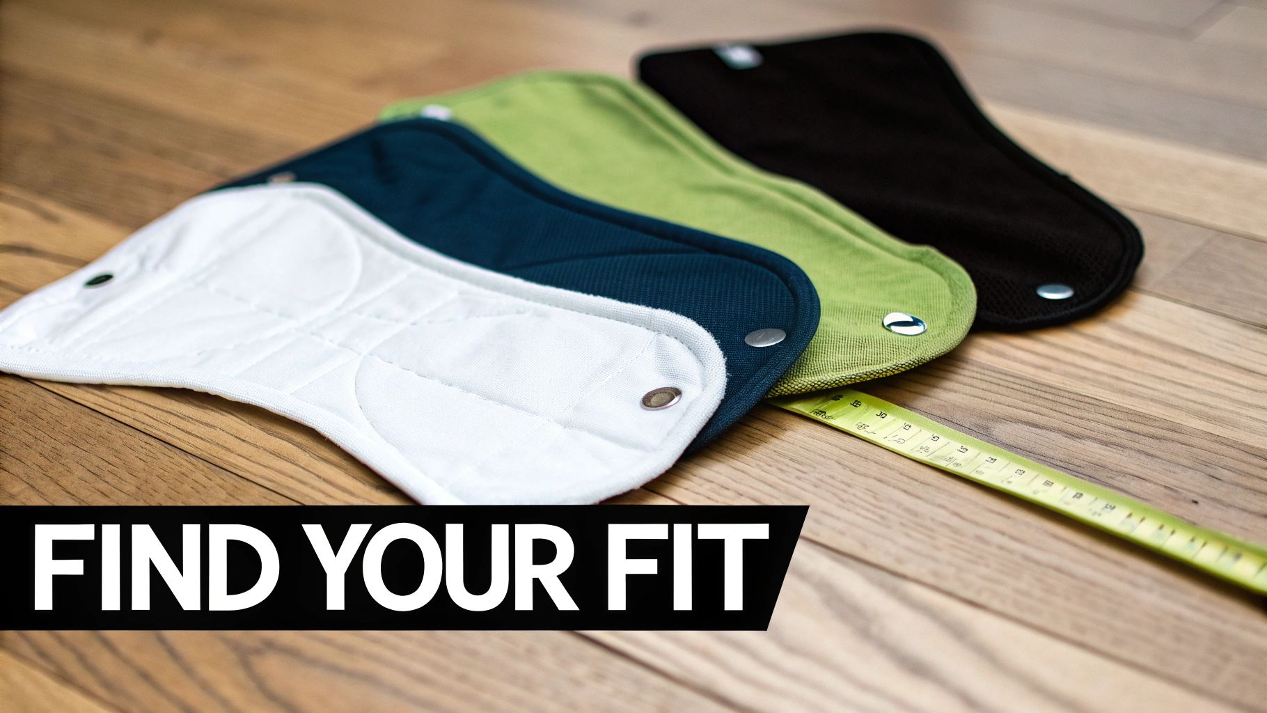 A dog sitting next to a neatly folded stack of reusable pee pads.