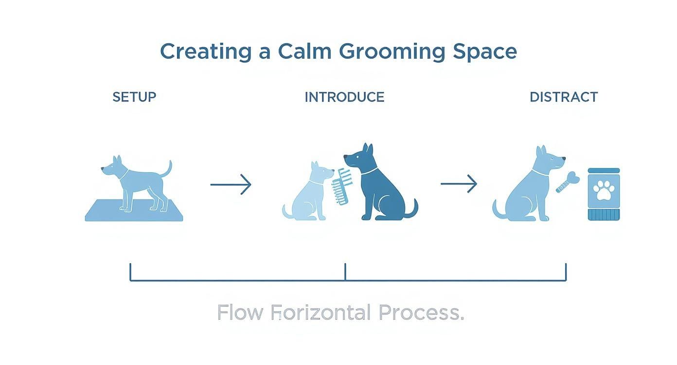 Infographic about home grooming kit for dogs