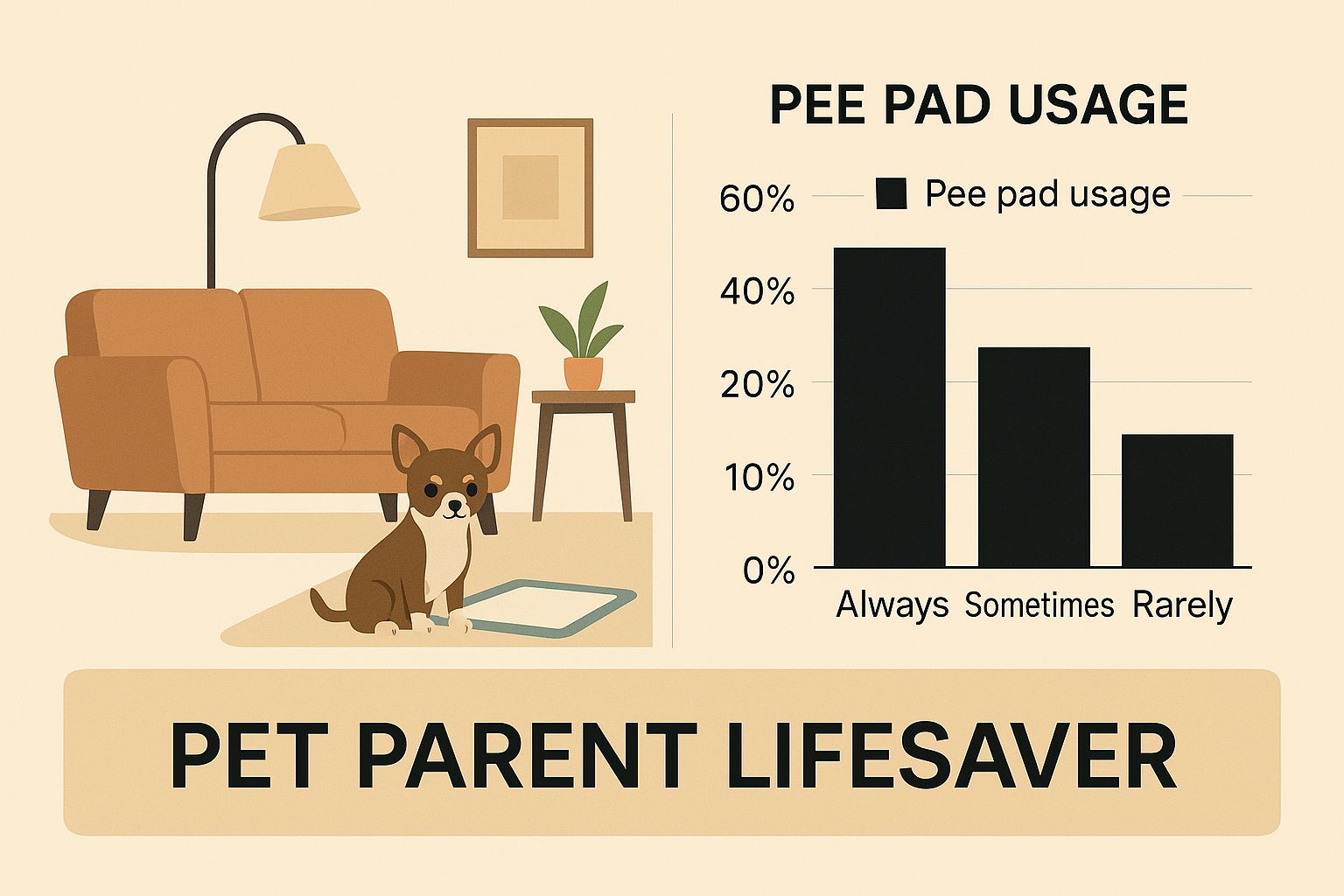 Infographic about pads for dog pee