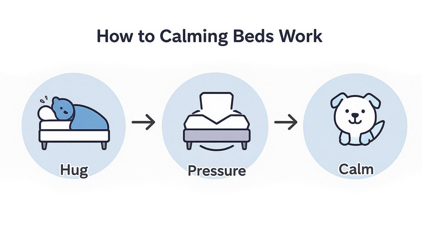 Infographic about calming pet bed for dogs
