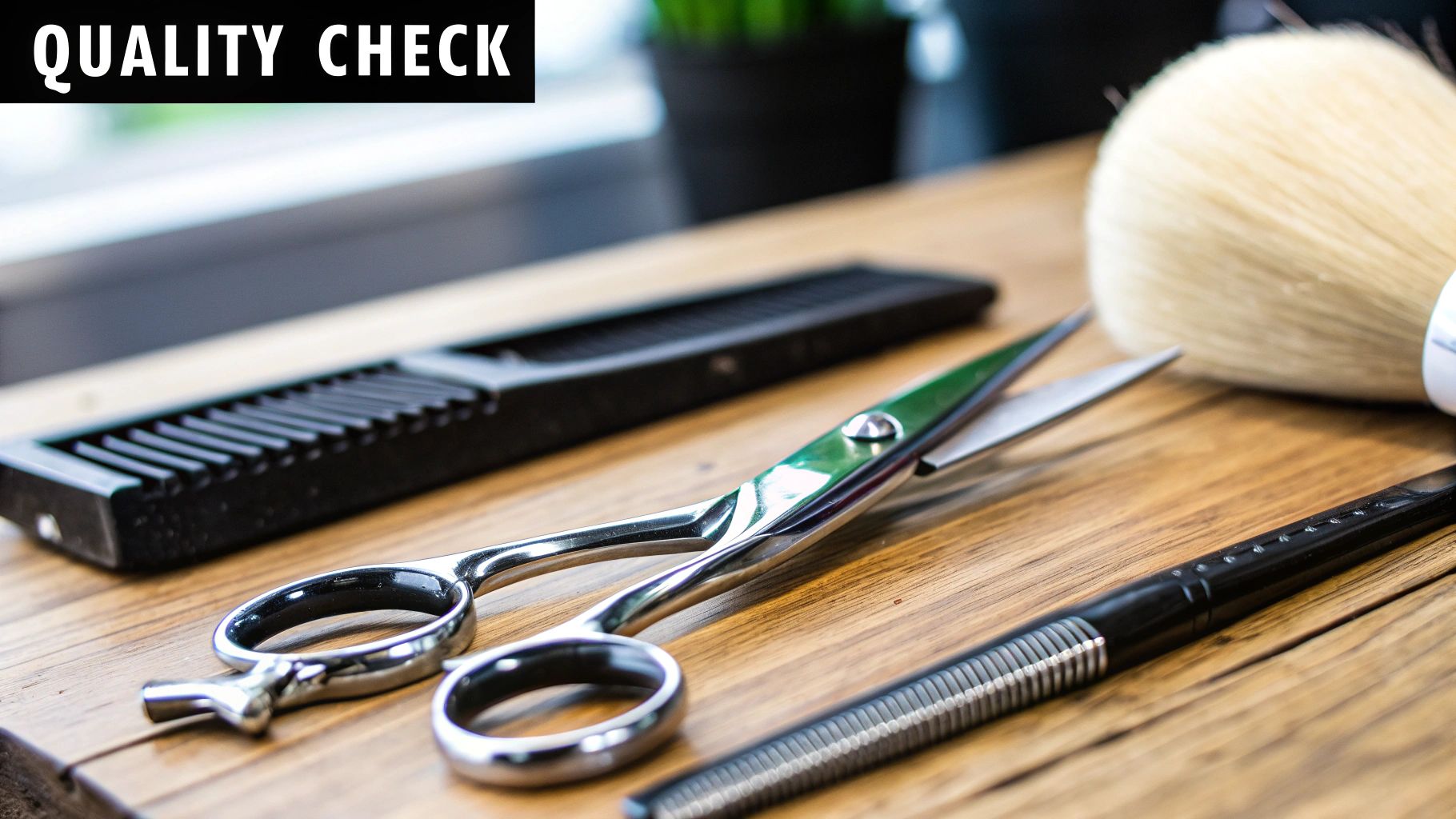 A happy dog being groomed with high-quality tools