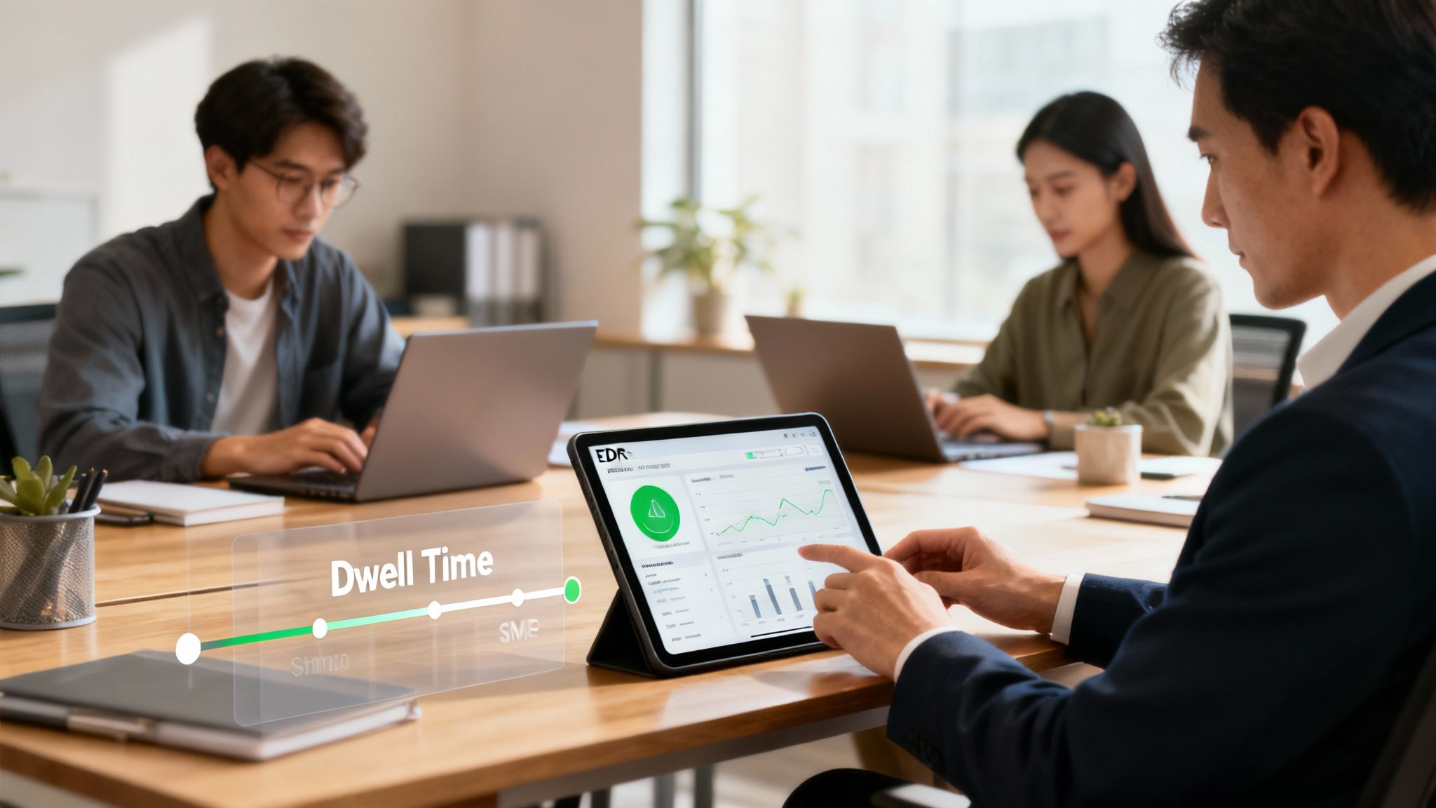 Notebook und Server werden mit einem Schutzschild vor Cyberangriffen geschützt