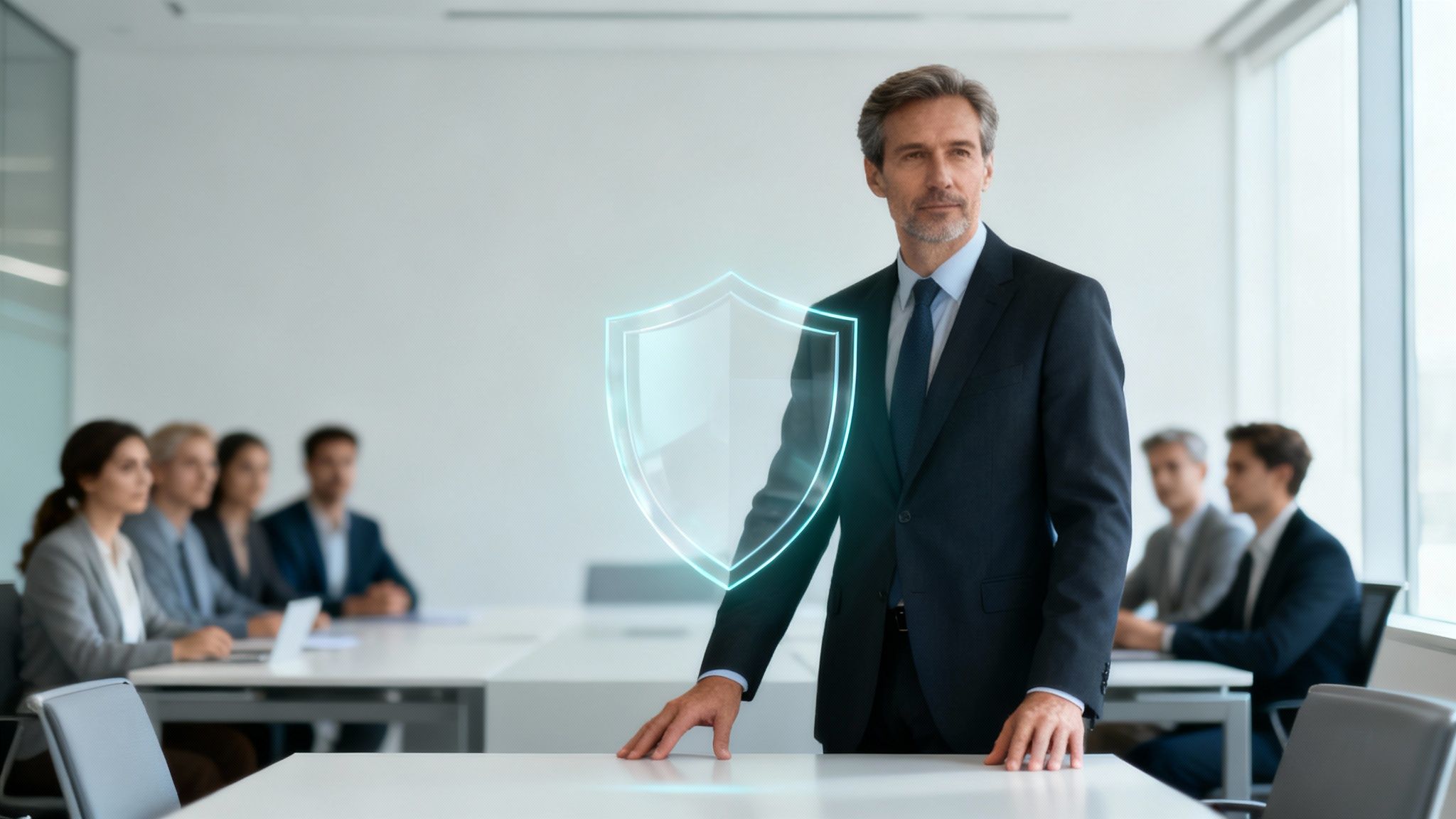 Eine Person tippt auf einer Laptop-Tastatur, auf der ein Fragezeichen-Symbol leuchtet