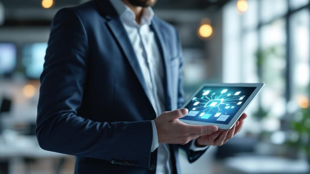 Ein Team von IT-Experten arbeitet gemeinsam in einem modernen Büro an Computern und bespricht eine IT-Sicherheitsstrategie.