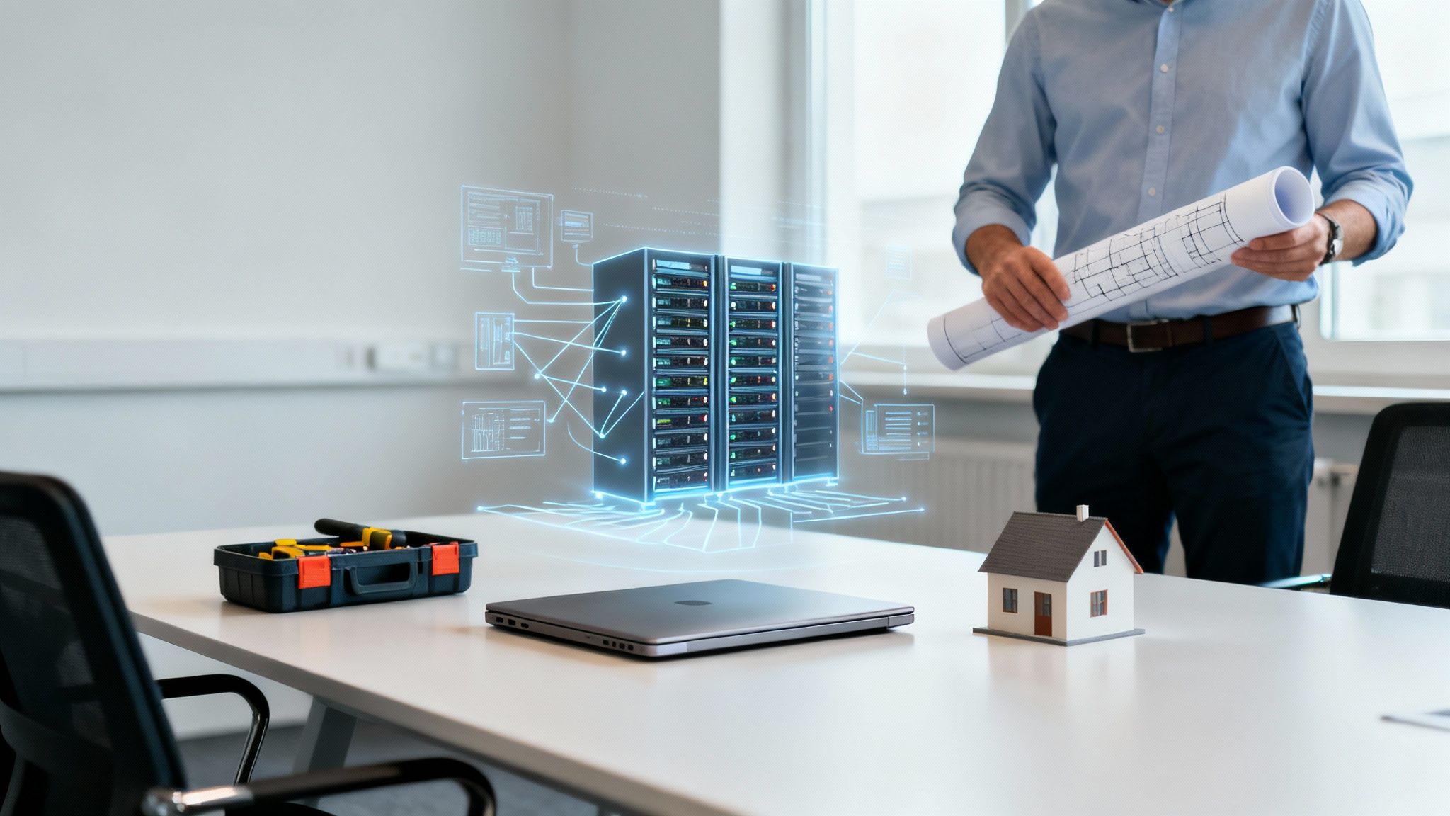 Zwei IT-Experten arbeiten gemeinsam an einem Computer in einem modernen Büro