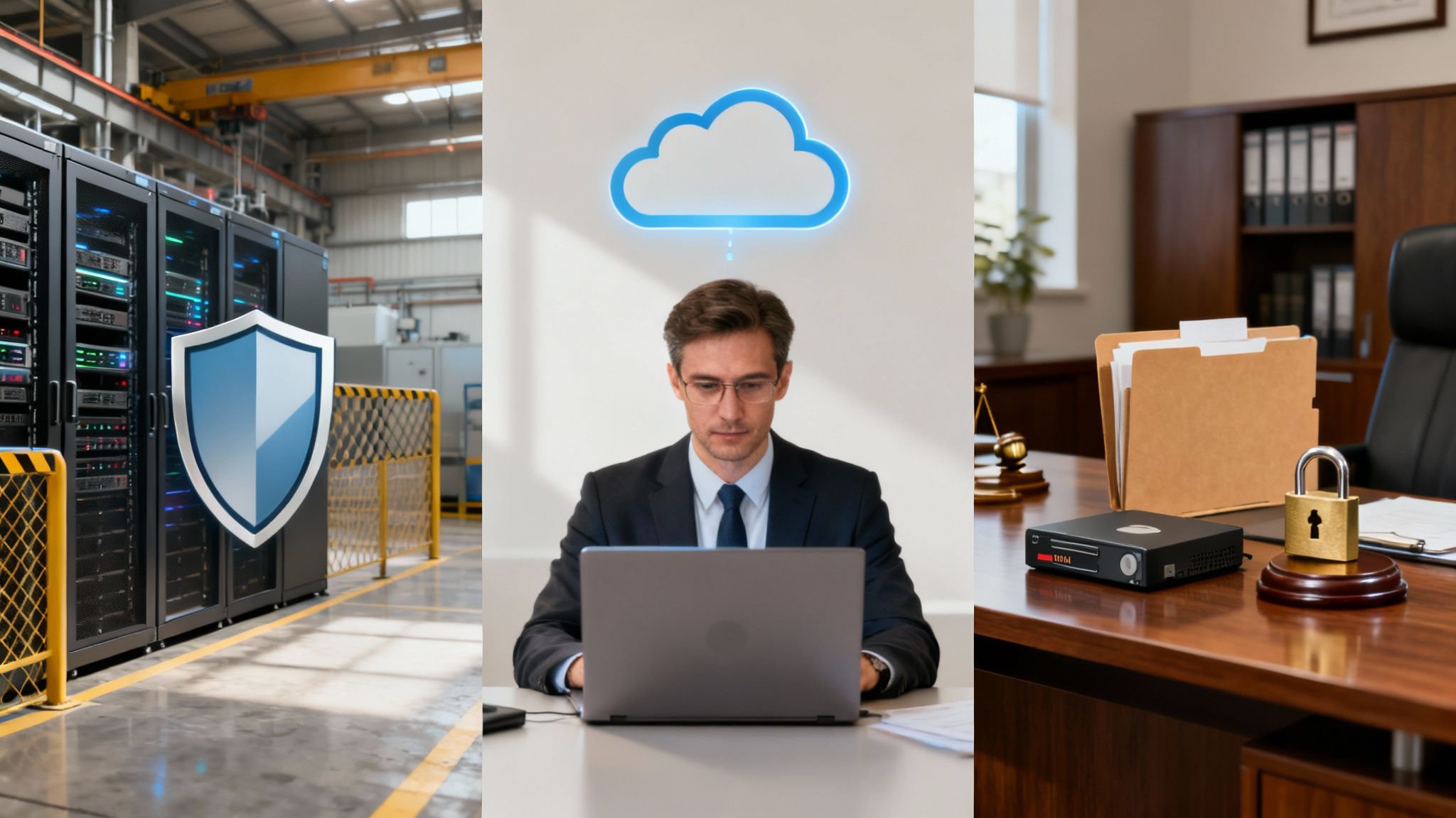 Ein Team von IT-Fachleuten arbeitet konzentriert in einem Kontrollraum mit vielen Bildschirmen