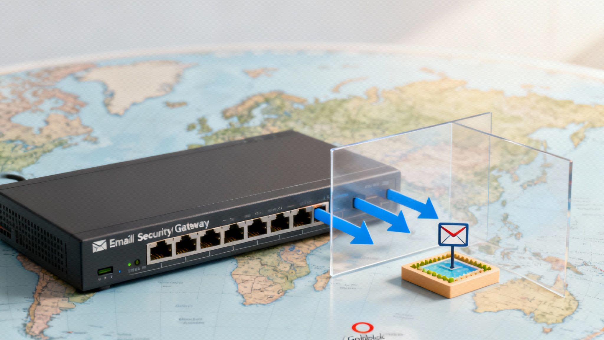 Ein Mitarbeiter sitzt konzentriert vor seinem Computer und konfiguriert E-Mail-Filter in seinem Client.