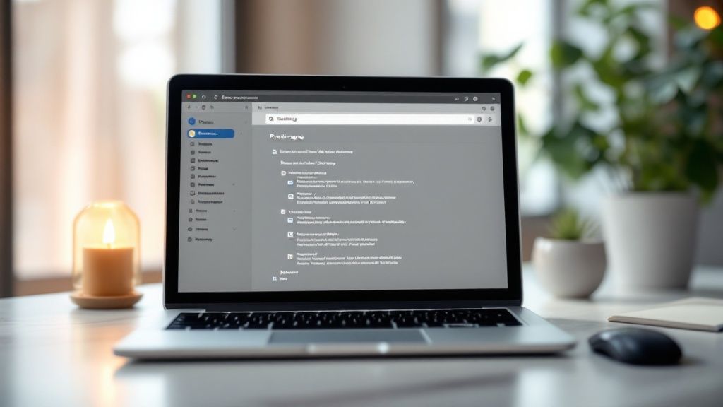Die Benutzeroberfläche von Gmail, in der das Drei-Punkte-Menü einer E-Mail hervorgehoben ist, um die Blockierfunktion zu zeigen.