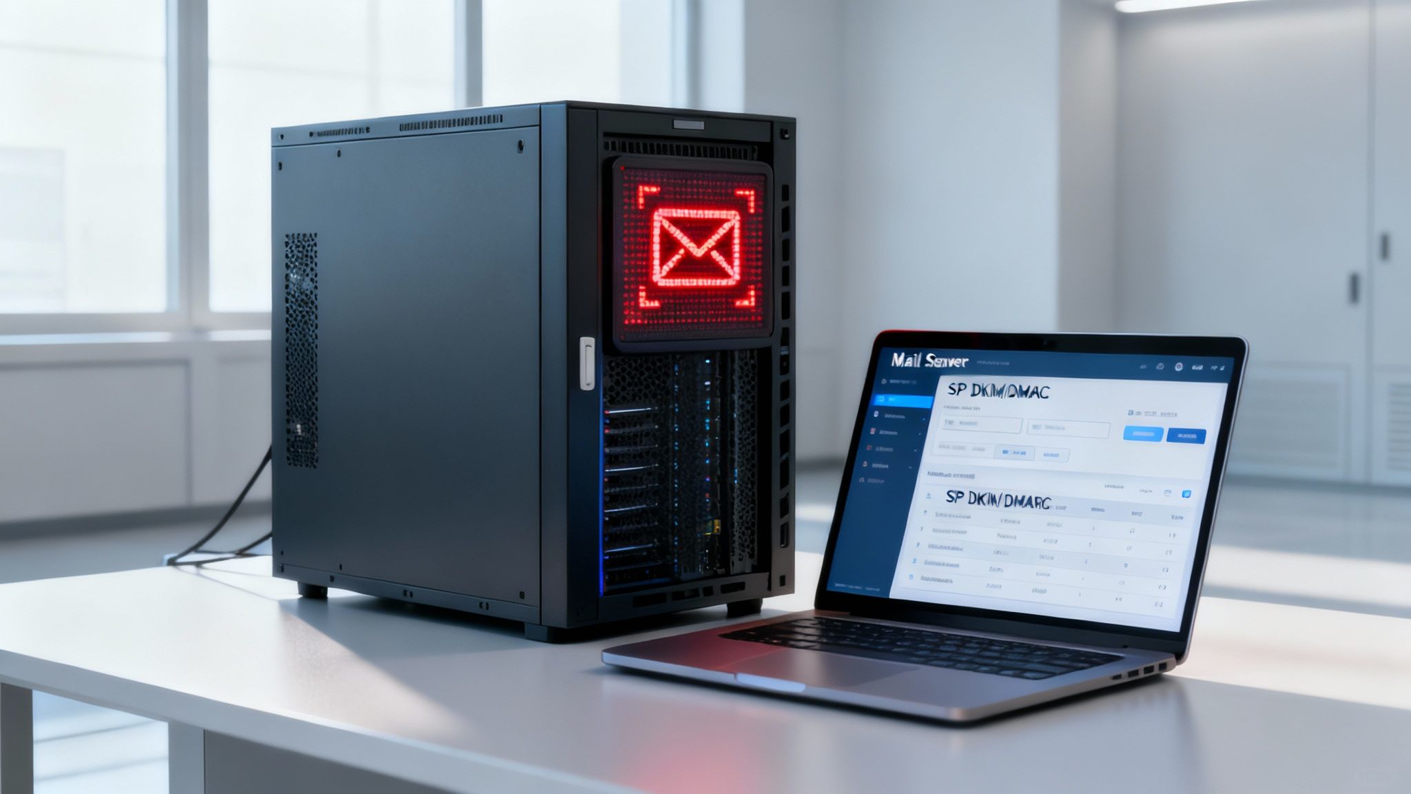 Eine stilisierte Firewall aus Ziegelsteinen, die ein Netzwerk vor Bedrohungen schützt