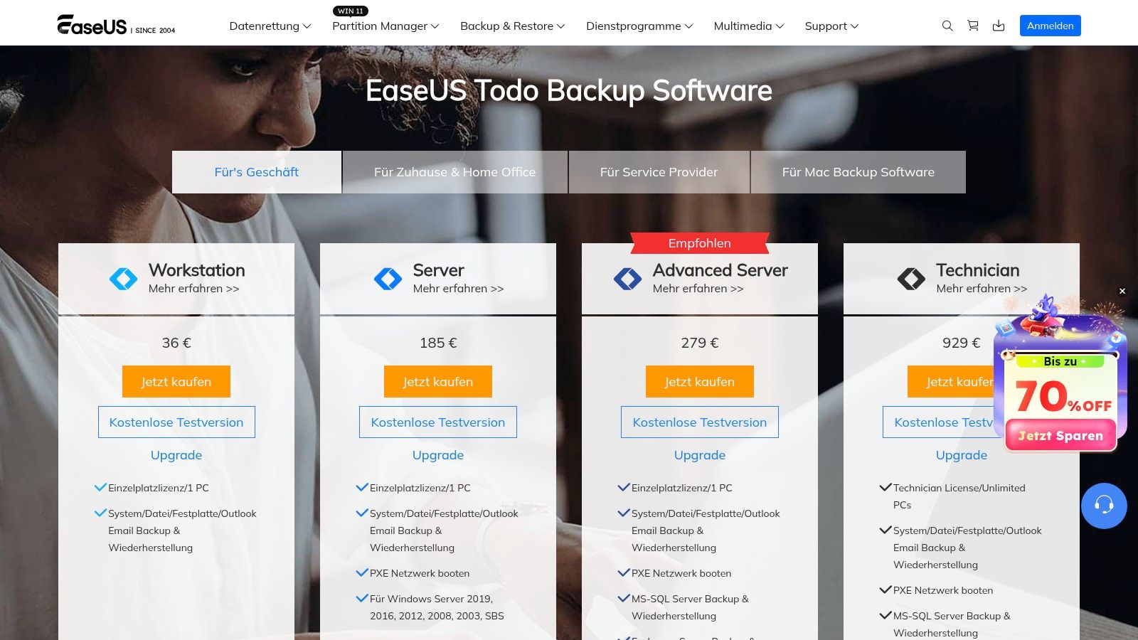 EaseUS Todo Backup für Unternehmen