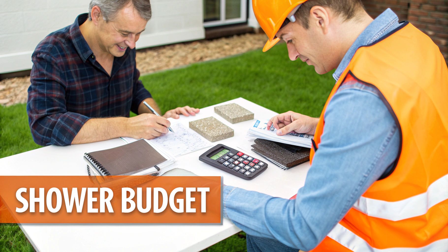 A stylish bathroom with a large walk-in shower, showcasing high-end materials and fixtures.