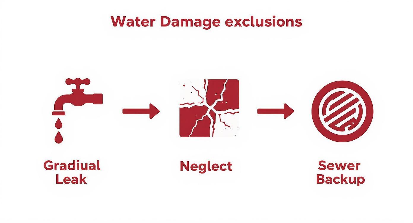 Infographic about water damage insurance coverage