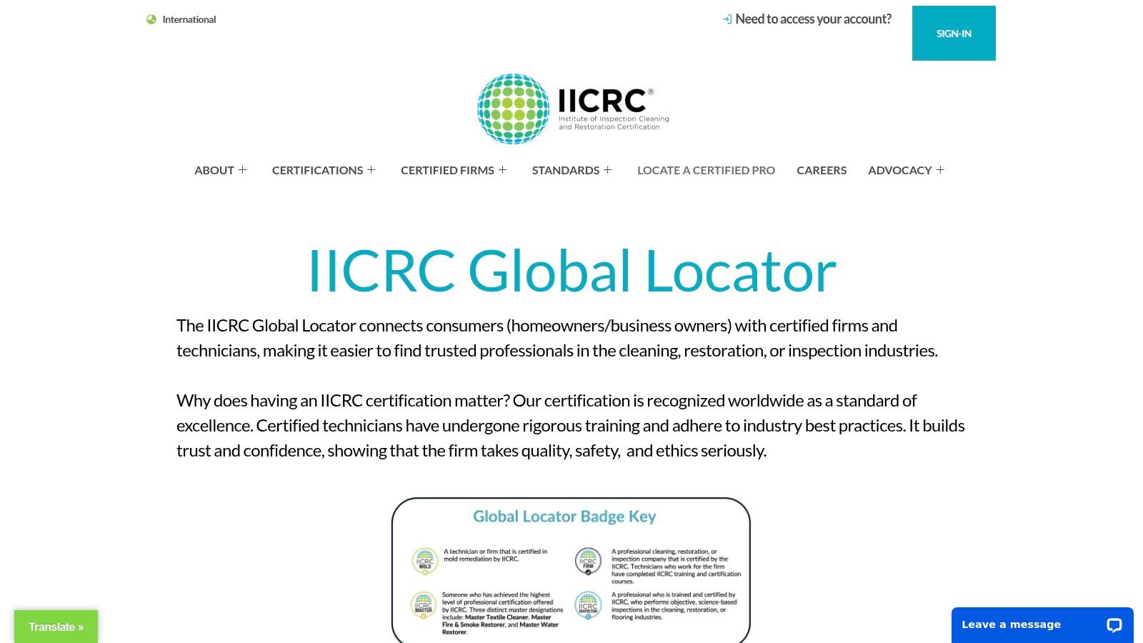 IICRC Certified Firm Locator