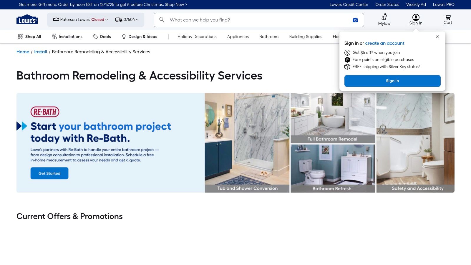 Lowe's Bathroom Remodeling (with Re-Bath)