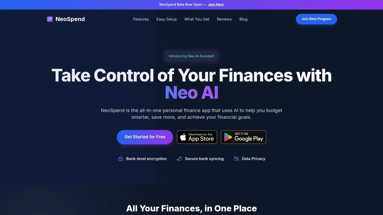 A person using the NeoSpend personal finance app on their smartphone to track their budget and investments, illustrating its use as Canadian personal finance software.