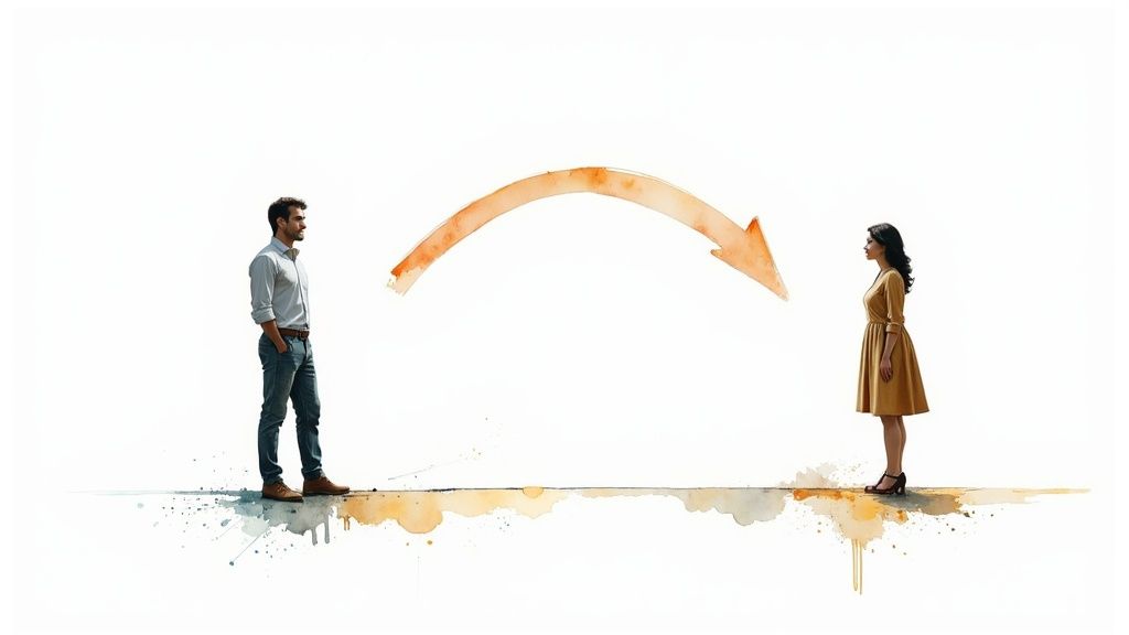 Two people shaking hands over a model of a house, symbolizing a successful deal.