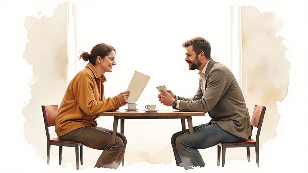 A modern living room with a for-sale sign, indicating a property being marketed.