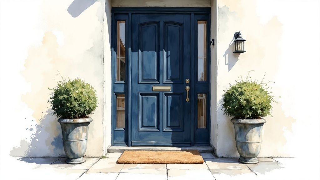 A strategically staged living room with modern furniture, plants, and art, designed to highlight the space's potential.