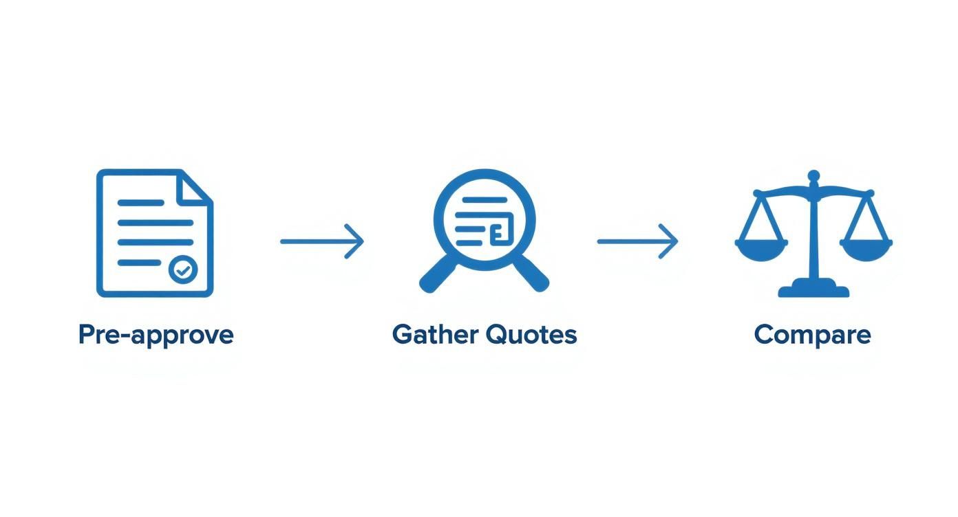 Infographic about how to compare mortgage lenders