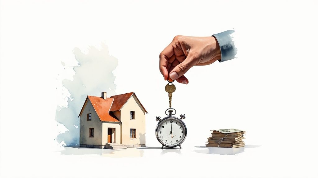 Real estate investor reviewing blueprints for a property financed with a hard money loan.