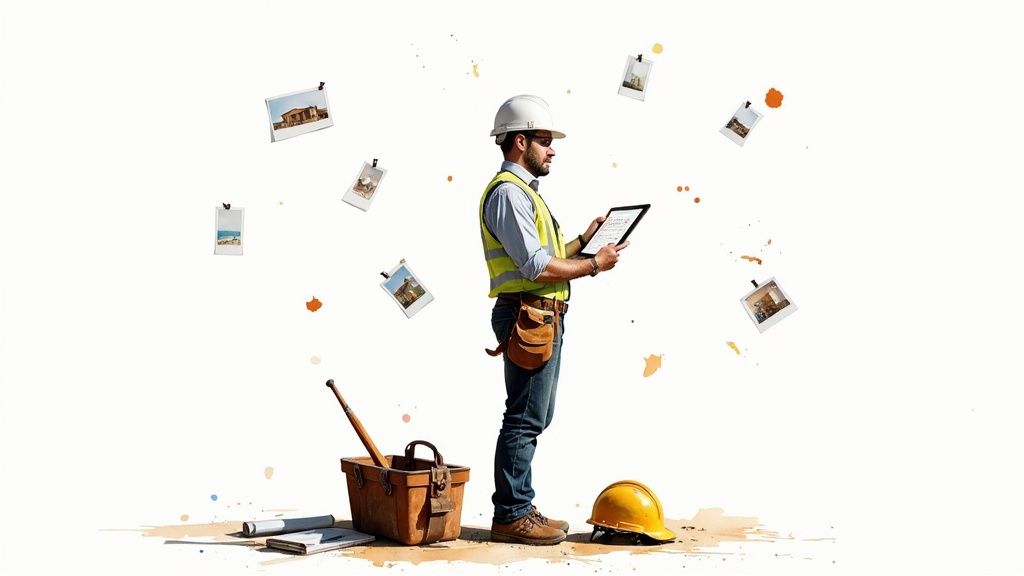 A successful real estate investor stands in a newly renovated kitchen, a result of a well-executed project.