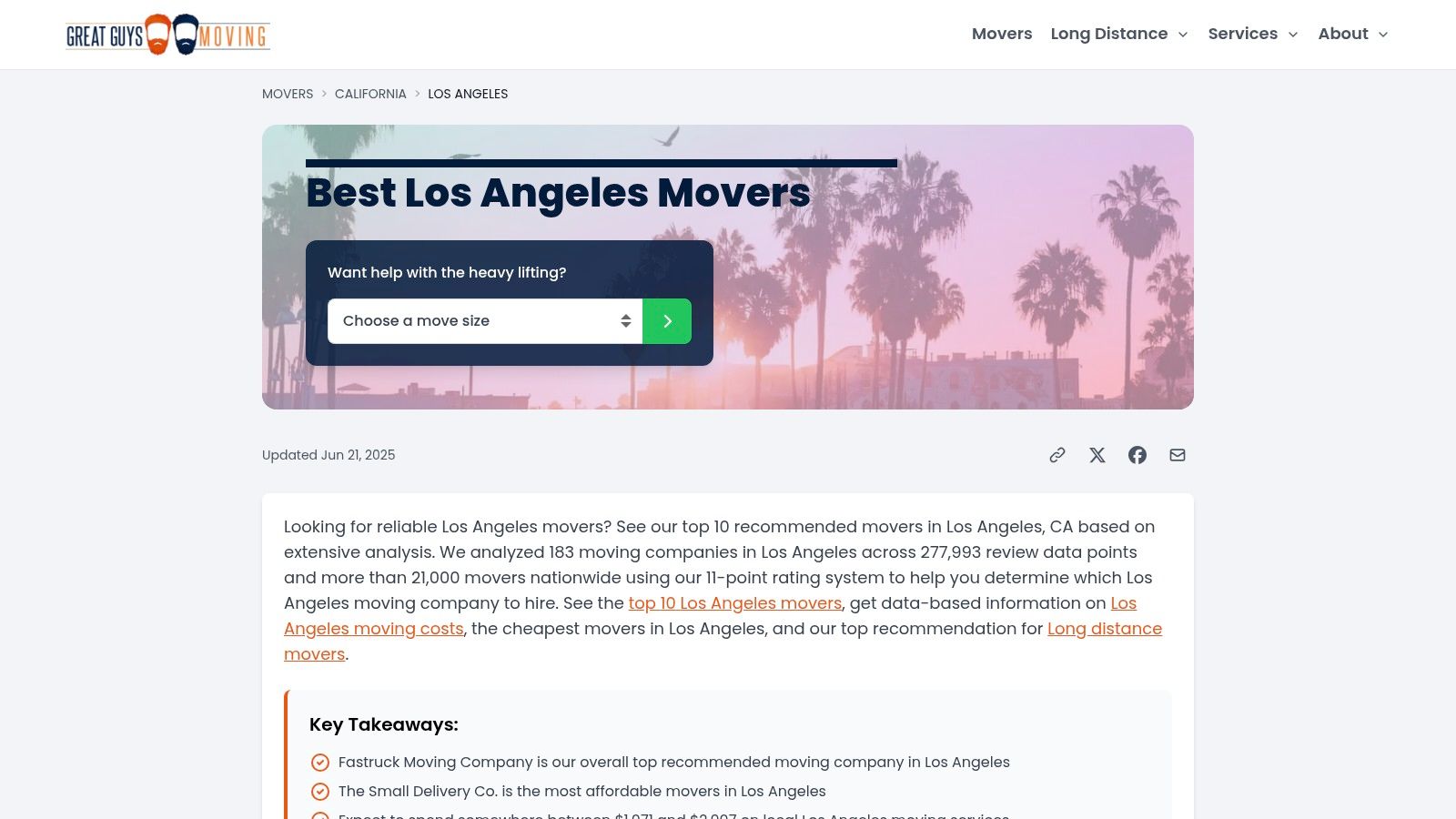 Great Guys Moving – Los Angeles Rankings