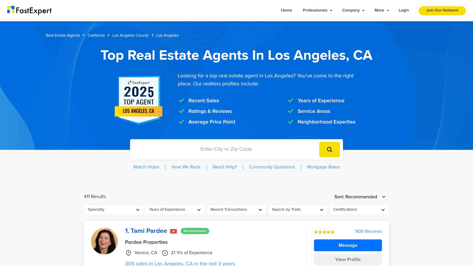 FastExpert — Top Real Estate Agents in Los Angeles (Verified)