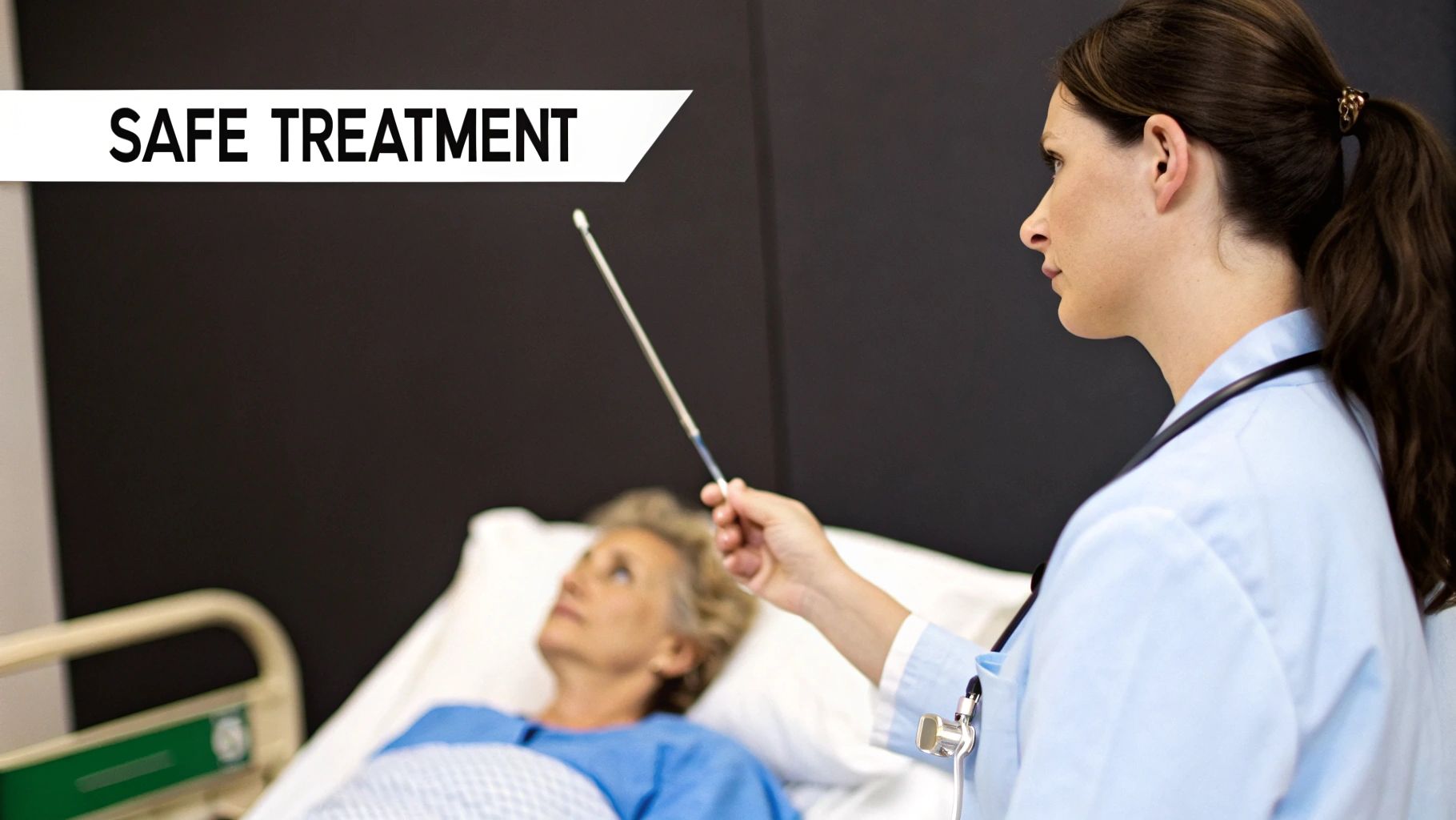 A person using the Med Bed Technology Wand on their shoulder for targeted relief.