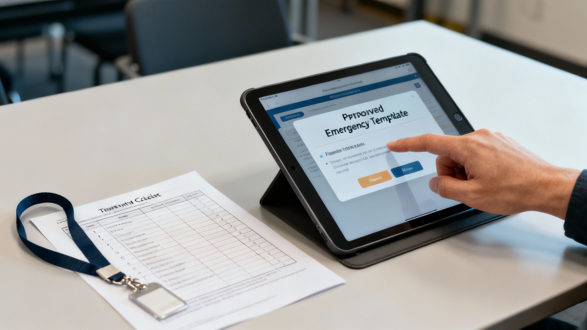 A group of people collaborating on a plan around a table with laptops