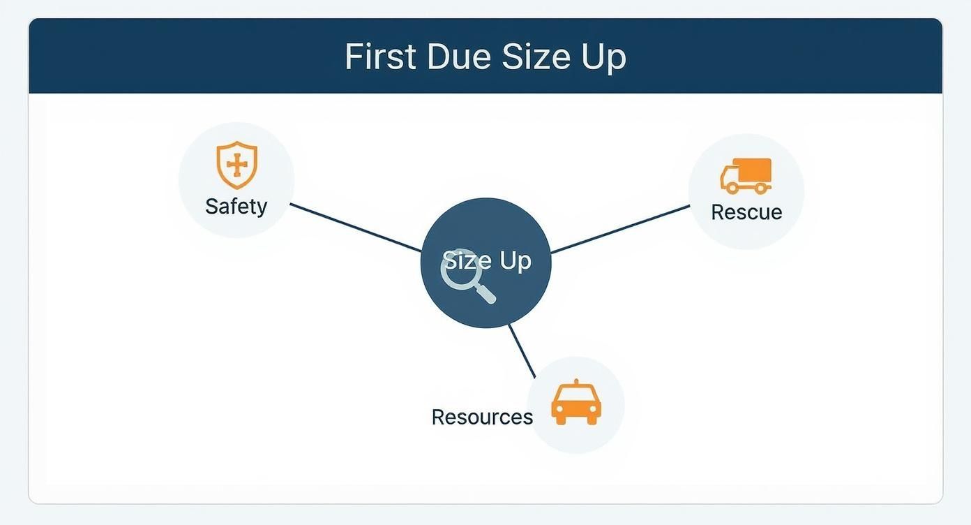 Infographic about first due size up